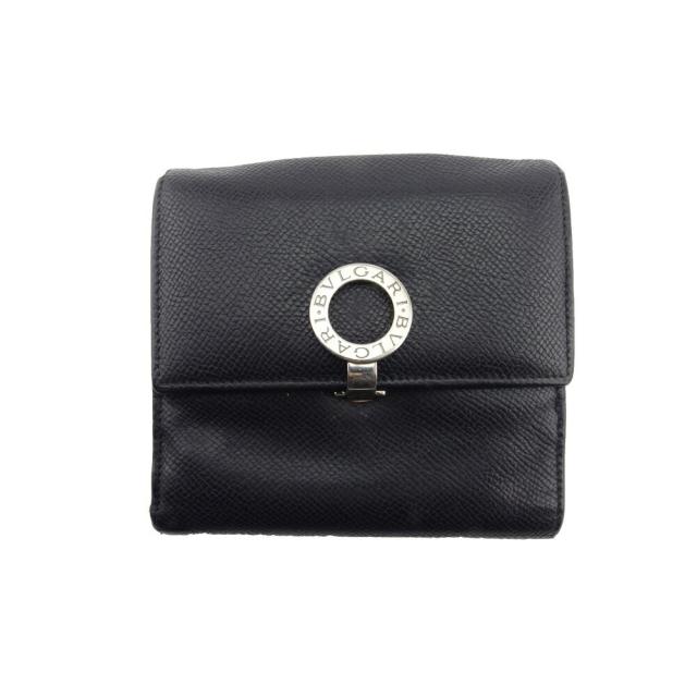 【BIGお買い物ラリー★30%OFFセール中】ブルガリ BVLGARI 二つ折り財布ブルガリブルガリ ブラック シルバー レディース 中古