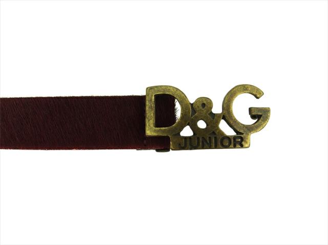 【ウィンターSALE★30%OFF】ドルチェアンドガッバーナ DOLCE&GABBANA ベルトD＆Gバックル キッズ 子供用　ドルガバ ボルドー ゴールド レディース 中古