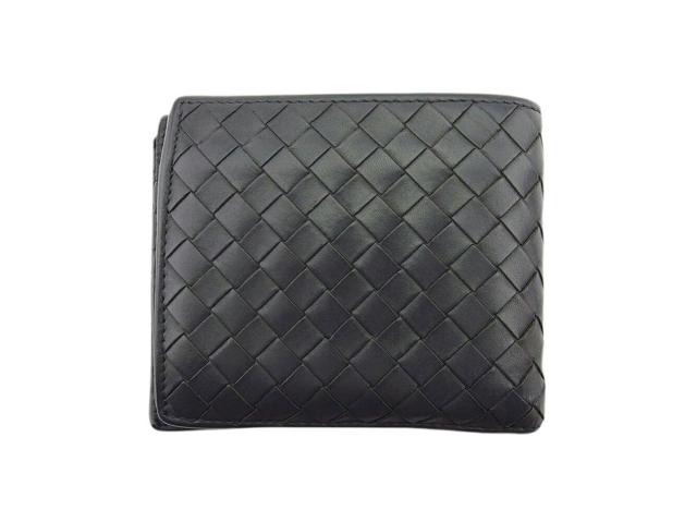 ボッテガヴェネタ BOTTEGAVENETA 二つ折り財布イントレチャート グレー 灰色 レディース 中古_1