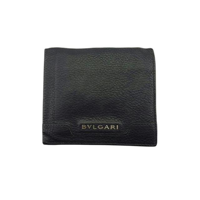 【X'masセール★30%OFF】ブルガリ BVLGARI 二つ折り財布アーバン ロゴ ブラック シルバー レディース 中古