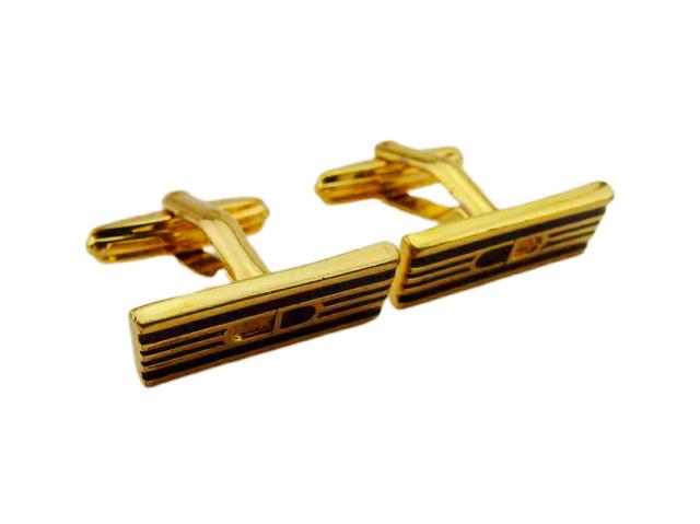 ディオール Dior カフス CDマーク スウィヴル式 ゴールド ブラック