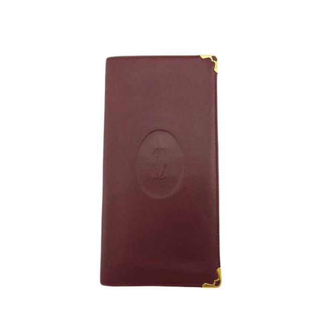 【X'masセール★30%OFF】カルティエ CARTIER 札入れマストライン ボルドー ゴールド レディース 中古