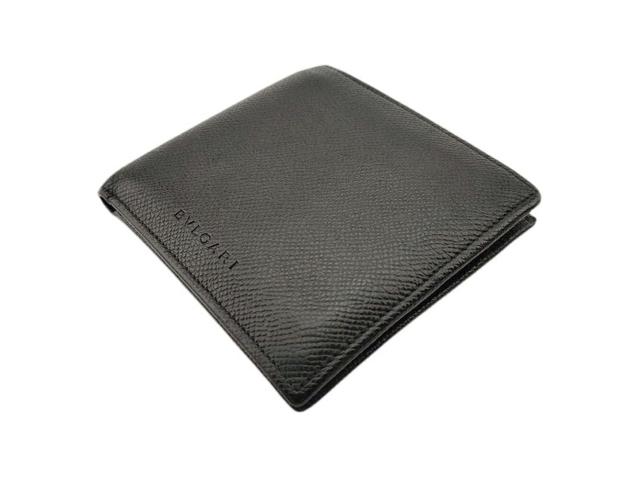 ブルガリ BVLGARI 二つ折り財布クラシコ ロゴ ブラック レディース 中古_3