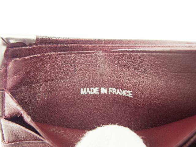 カルティエ CARTIER 二つ折り財布カボション ブラック シルバー ボルドー レディース 中古_10