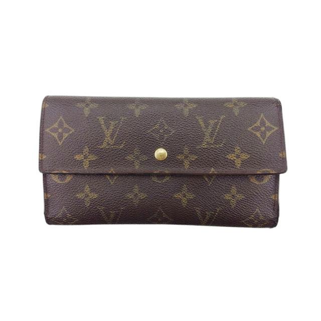 【BIGお買い物ラリー★30%OFFセール中】ルイ・ヴィトン LOUIS VUITTON 長財布モノグラム ポルトトレゾールインターナショナル ブラウン ベージュ ゴールド レディース 中古
