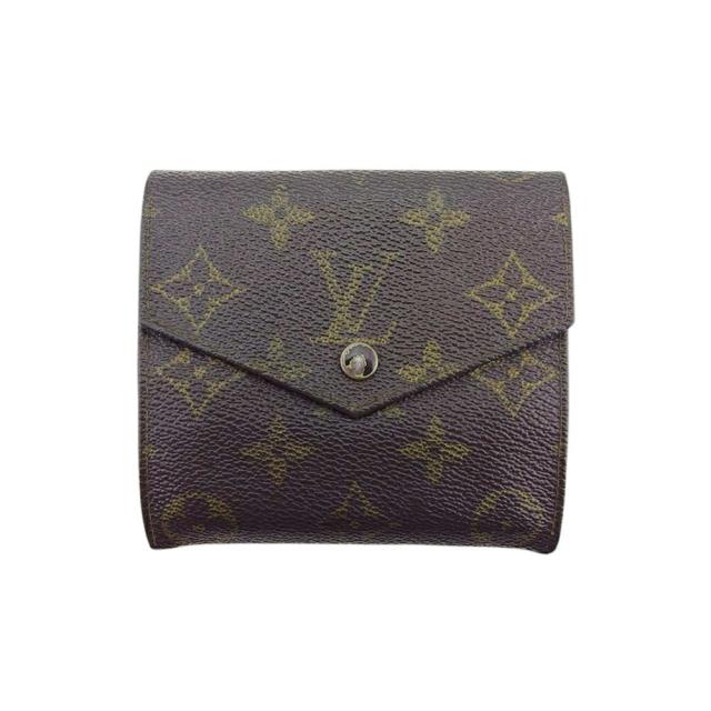 【BIGお買い物ラリー★30%OFFセール中】ルイ・ヴィトン LOUIS VUITTON 二つ折り財布モノグラム ポルトモネビエ（旧タイプ） ブラウン ベージュ ゴールド レディース 中古