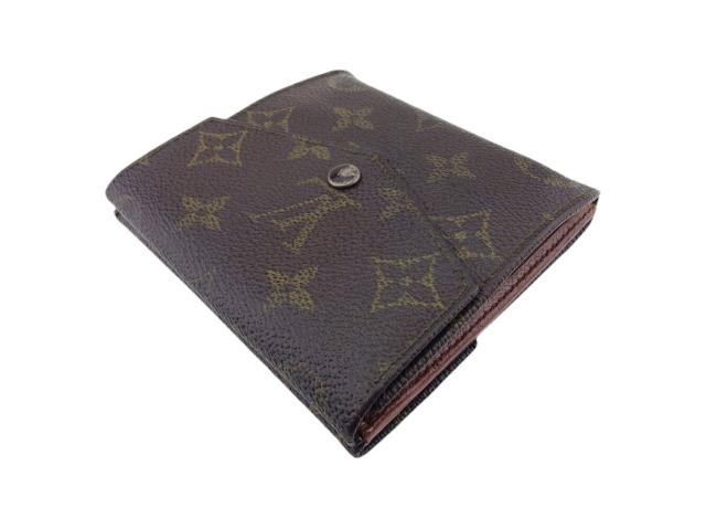 ルイ・ヴィトン LOUIS VUITTON 二つ折り財布モノグラム ポルトモネビエ（旧タイプ） ブラウン ベージュ ゴールド レディース 中古_2