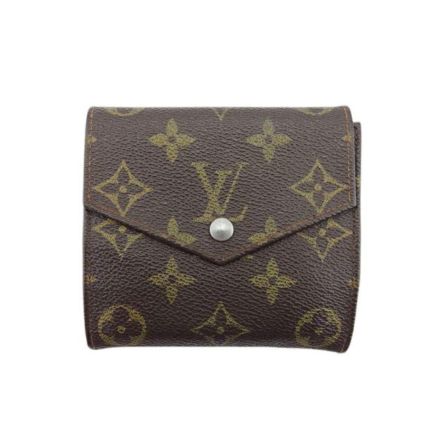 【BIGお買い物ラリー★30%OFFセール中】ルイ・ヴィトン LOUIS VUITTON 二つ折り財布モノグラム ポルトモネビエ（旧タイプ） ブラウン ベージュ ゴールド レディース 中古