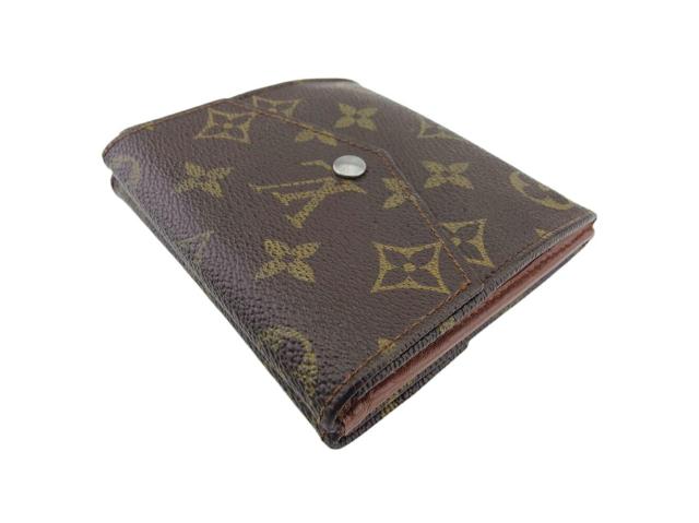 【30％OFF★土日ひと休み大売り出し】ルイ・ヴィトン LOUIS VUITTON 二つ折り紙入れモノグラム ポルトモネビエ（旧印字機） 赤銅色 ベージュ ゴールド レディース 中古