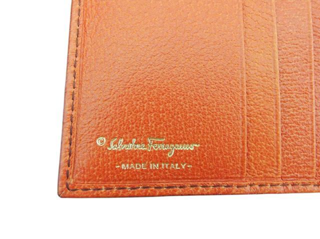 サルヴァトーレフェラガモ Salvatore Ferragamo 二つ折り財布 キャメル レディース 中古_10