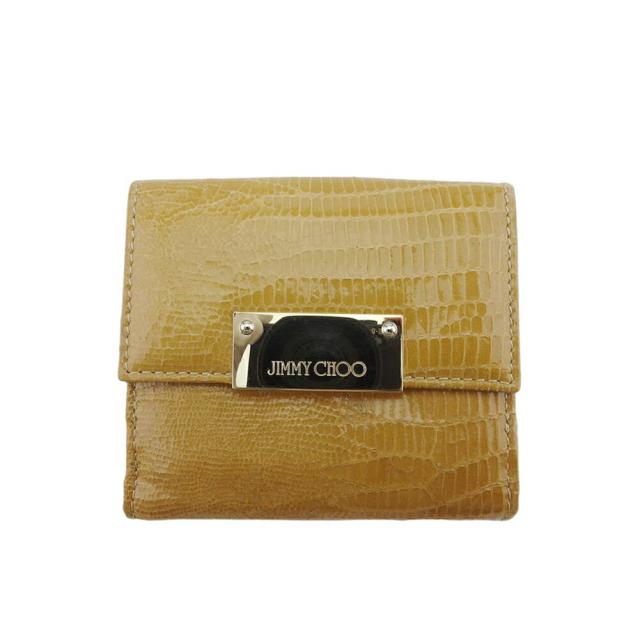 【X'masセール★30%OFF】ジミーチュウ JIMMY CHOO 二つ折り財布 ベージュ レディース 中古