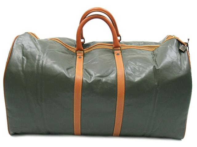 【30％OFF★週末タイムセール】ボストンバッグロゴ 2WAYショルダー グリーン ブラウン ベージュ レディース 中古_2