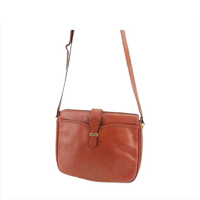 【X'masセール★30%OFF】サルヴァトーレフェラガモ Salvatore Ferragamo ショルダーバッグロゴ ブラウン ゴールド レディース 中古