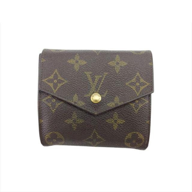 【BIGお買い物ラリー★30%OFFセール中】ルイ・ヴィトン LOUIS VUITTON 二つ折り財布モノグラム ポルトモネビエ ブラウン ベージュ ゴールド レディース 中古