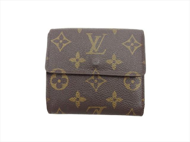 【30％OFF★土日ひと休み大売り出し】ルイ・ヴィトン LOUIS VUITTON 二つ折り紙入れモノグラム ポルトモネビエカルトクレディ 赤銅色 ベージュ ゴールド レディース 中古