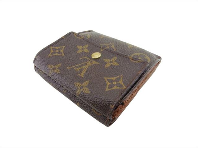 【30％OFF★土日ひと休み大売り出し】ルイ・ヴィトン LOUIS VUITTON 二つ折り紙入れモノグラム ポルトモネビエカルトクレディ 赤銅色 ベージュ ゴールド レディース 中古
