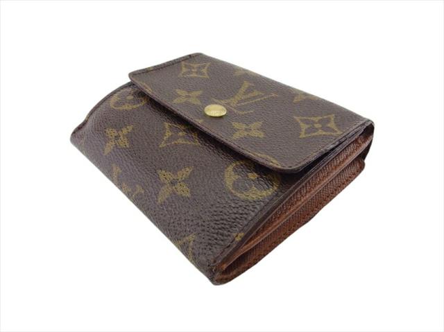 【30％OFF★土日ひと休み大売り出し】ルイ・ヴィトン LOUIS VUITTON 二つ折り紙入れモノグラム ポルトモネビエカルトクレディ 赤銅色 ベージュ ゴールド レディース 中古