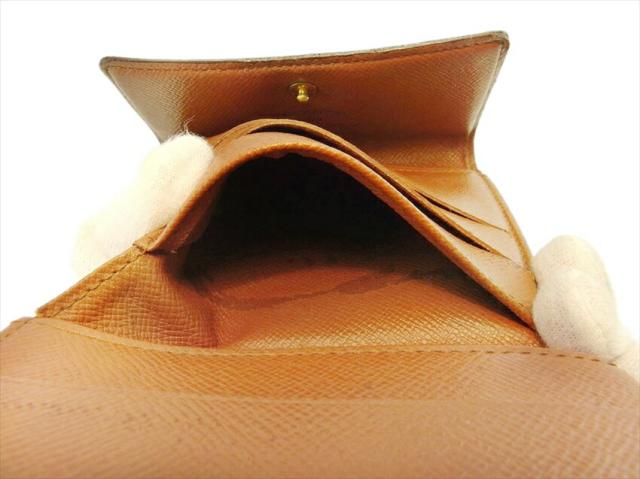 【30％OFF★土日ひと休み大売り出し】ルイ・ヴィトン LOUIS VUITTON 二つ折り紙入れモノグラム ポルトモネビエカルトクレディ 赤銅色 ベージュ ゴールド レディース 中古