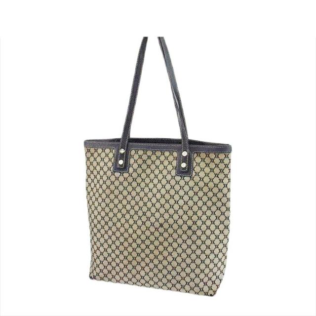 【X'masセール★30%OFF】セリーヌ CELINE トートバッグマカダム グレー 灰色 ブラック シルバー レディース 中古