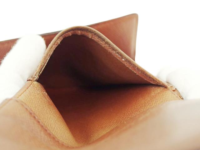 ルイ・ヴィトン LOUIS VUITTON 二つ折り財布モノグラム ポルトモネビエカルトクレディ ブラウン レディース 中古_9