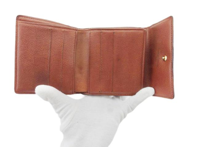 ルイ・ヴィトン LOUIS VUITTON 二つ折り財布モノグラム ポルトモネビエカルトクレディ ブラウン レディース 中古_4
