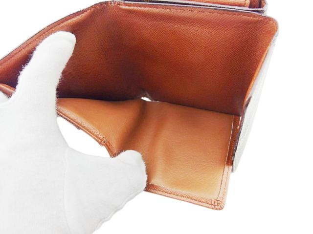 ルイ・ヴィトン LOUIS VUITTON 二つ折り財布モノグラム ポルトモネビエカルトクレディ ブラウン レディース 中古_6