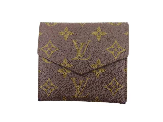 ルイ・ヴィトン LOUIS VUITTON 二つ折り財布モノグラム ポルトモネビエ（旧タイプ） ブラウン レディース 中古_1