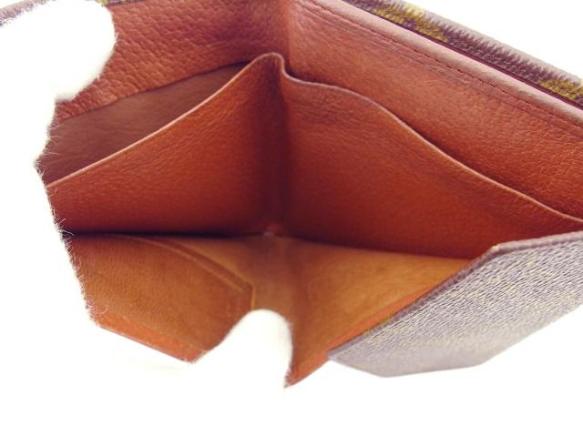 ルイ・ヴィトン LOUIS VUITTON 二つ折り財布モノグラム ポルトモネビエ（旧タイプ） ブラウン レディース 中古_6