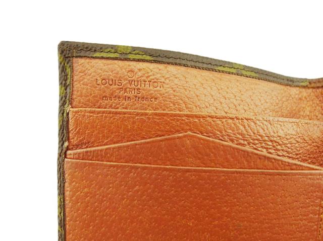 ルイ・ヴィトン LOUIS VUITTON 二つ折り財布モノグラム ポルトモネビエ（旧タイプ） ブラウン レディース 中古_8