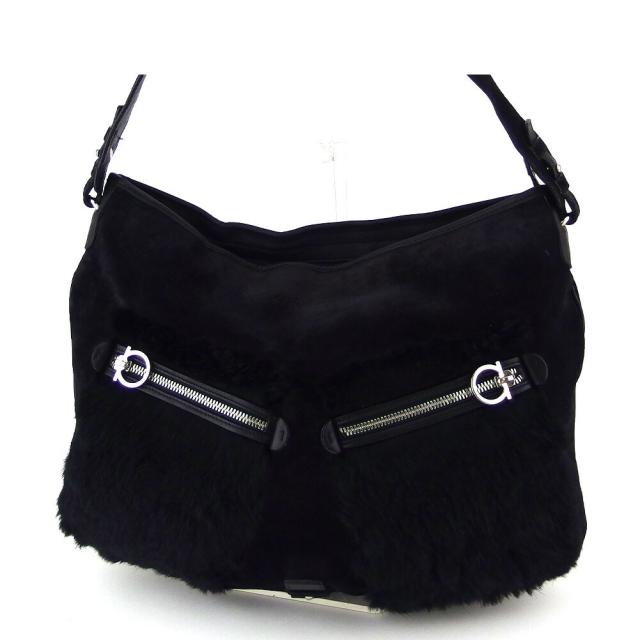 【BIGお買い物ラリー★30%OFFセール中】サルヴァトーレフェラガモ Salvatore Ferragamo ショルダーバッグ ブラック レディース 中古