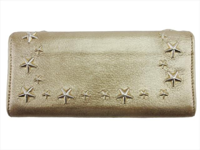 ジミーチュウ JIMMY CHOO 長財布スタースタッズ ゴールド シルバー レディース 中古_1