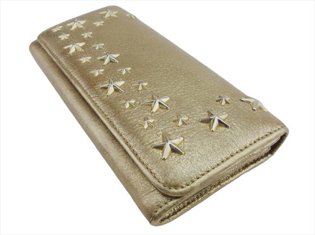 ジミーチュウ JIMMY CHOO 長財布スタースタッズ ゴールド シルバー レディース 中古_3