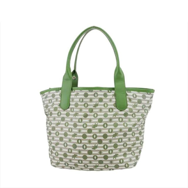 【BIGお買い物ラリー★30%OFFセール中】ハンティングワールド HUNTING WORLD トートバッグ グリーン×グレー×アイボリー レディース 中古