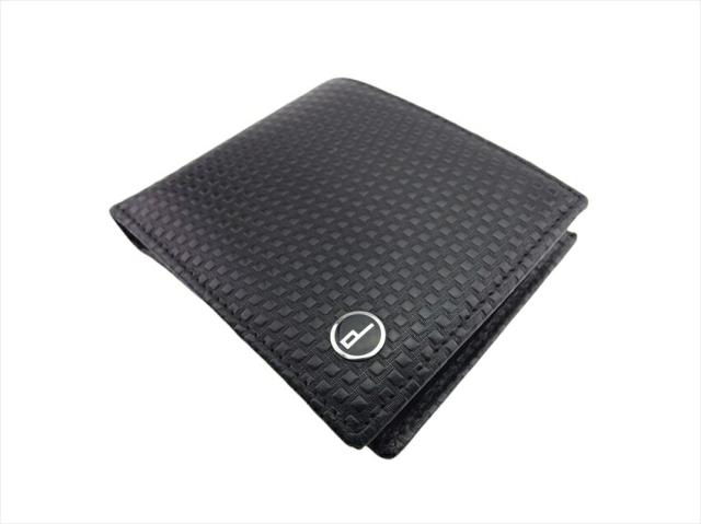 ダンヒル Dunhill 二つ折り財布 シャーシライン ブラック×シルバー レディース 中古_3