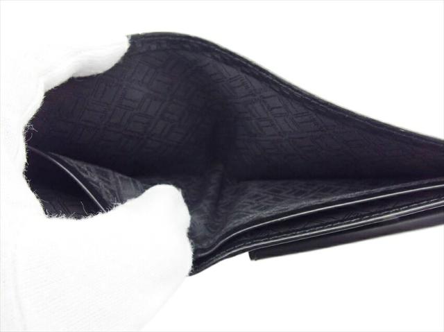 ダンヒル Dunhill 二つ折り財布 シャーシライン ブラック×シルバー レディース 中古_5