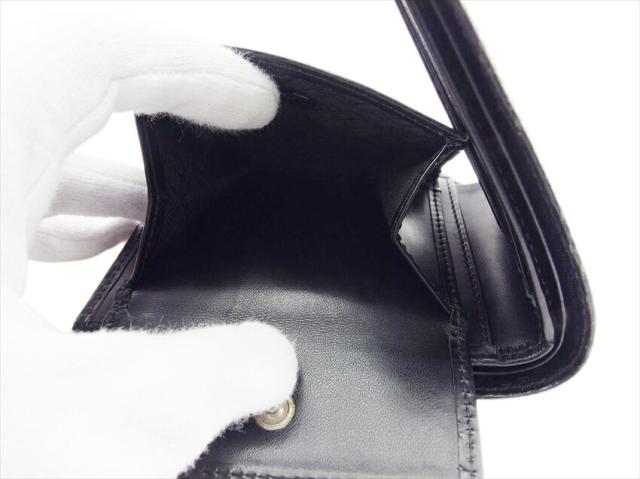 ダンヒル Dunhill 二つ折り財布 シャーシライン ブラック×シルバー レディース 中古_7