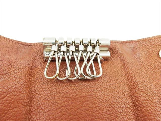 エルメス HERMES キーケースセリエ エチュイクレ6 ブラウン×シルバー レディース 中古_5
