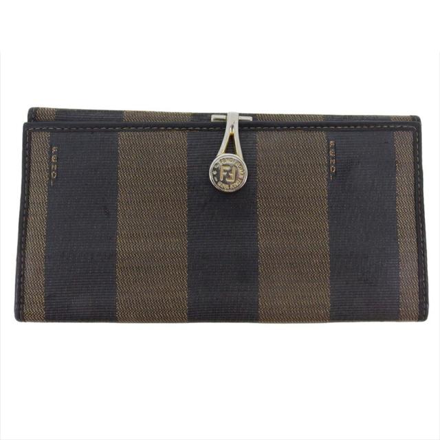 Fendi 長財布 ブラウン/ベージュ/ブラック FENDI 長財布 ブラック×ベージュ フェンディ FENDI 長財布ズッカ