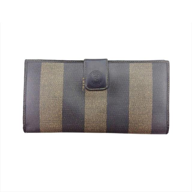【BIGお買い物ラリー★30%OFFセール中】フェンディ FENDI 長財布ペカン ペカン ブラウン×ブラック レディース 中古