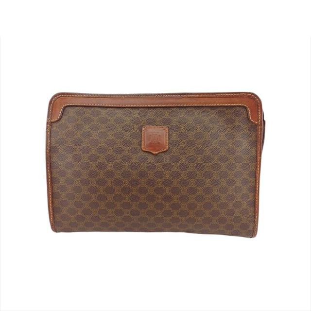 【BIGお買い物ラリー★30%OFFセール中】セリーヌ CELINE クラッチバッグマカダム マカダム ブラウン レディース 中古