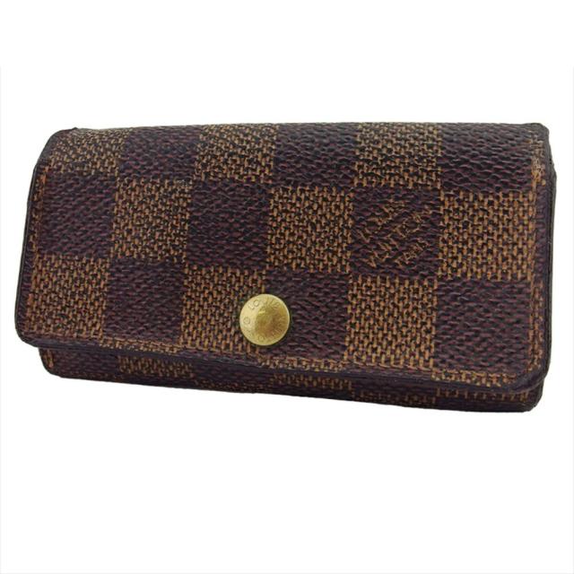 【BIGお買い物ラリー★30%OFFセール中】ルイ・ヴィトン LOUIS VUITTON キーケースダミエ ミュルティクレ4 ブラウン ベージュ ゴールド レディース 中古