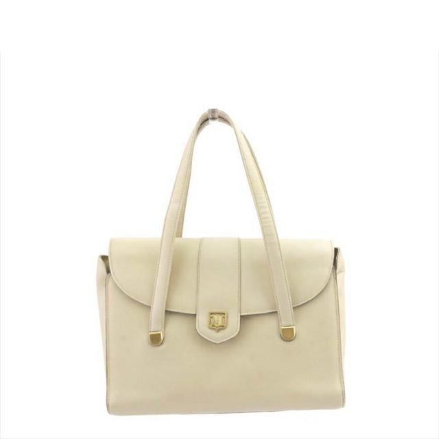 【X'masセール★30%OFF】セリーヌ CELINE ハンドバッグトリオンフプレート ベージュ ゴールド レディース 中古