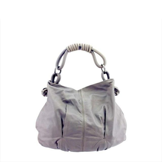 【X'masセール★30%OFF】ジョルジオアルマーニ GIORGIO ARMANI ショルダーバッグタック入り グレー 灰色 シルバー レディース 中古