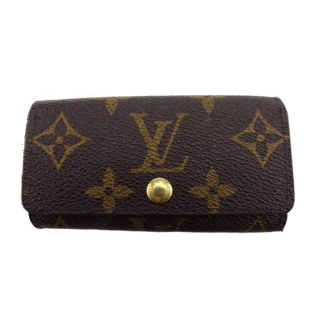 【BIGお買い物ラリー★30%OFFセール中】ルイ・ヴィトン LOUIS VUITTON キーケースモノグラム ミュルティクレ4 ブラウン ベージュ ゴールド レディース 中古