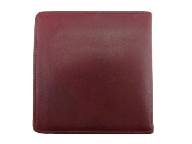 【30％OFF★土日ひと休み大売り出し】カルティエ CARTIER 二つ折り紙入れ帆柱生産ライン ボルドーワイン ゴールド レディース 中古