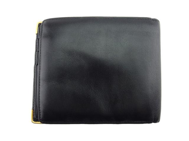 ダンヒル Dunhill 二つ折り財布ロゴプレート ブラック ゴールド レディース 中古_1