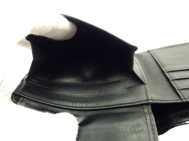ダンヒル Dunhill 二つ折り財布ロゴプレート ブラック ゴールド レディース 中古_7