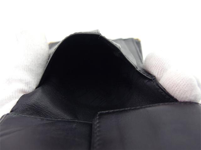 ダンヒル Dunhill 二つ折り財布ロゴプレート ブラック ゴールド レディース 中古_8