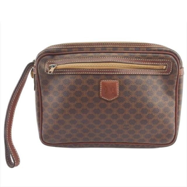 【X'masセール★30%OFF】セリーヌ CELINE クラッチバッグマカダム ブラウン ベージュ レディース 中古