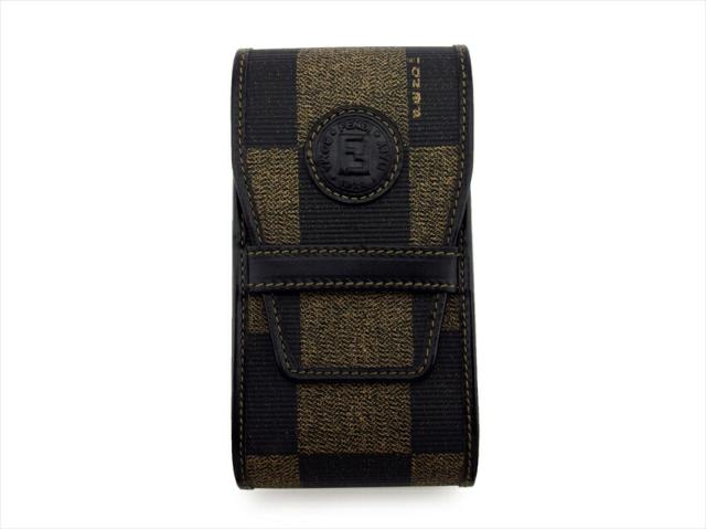 【30％OFF★週末タイムSALE】フェンディ FENDI シガレットケースブロックチェック ブラック ベージュ レディース 中古_1